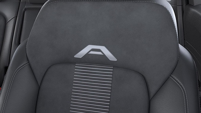Black, partial premium touch Sensico Active seats with black neosuede inserts and grey stitching