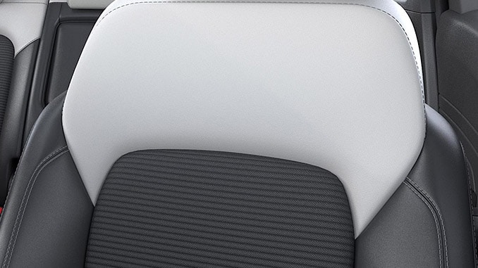 Premium Polsterung in Leder-Optik / Stoff in Anthrazit/ Grau mit Ziernähten in Metallgrau