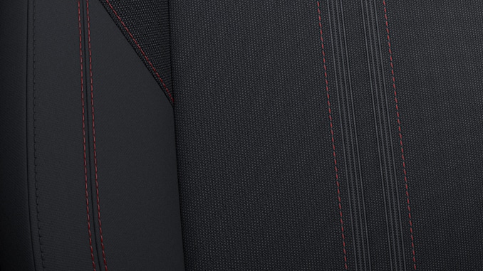 ST-Line cloth trim in black with red stitching