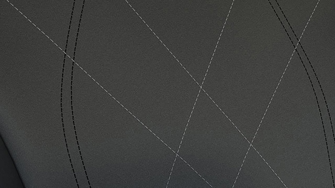 Premium Polsterung Sensico in Leder-Optik in Schwarz mit grauen Ziernähten