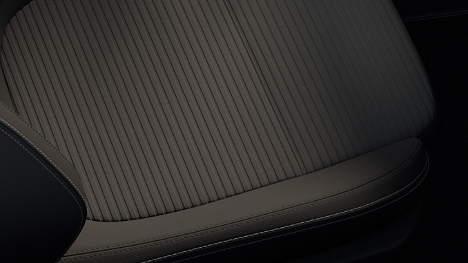 Cloth trim in Black with metal grey stitching