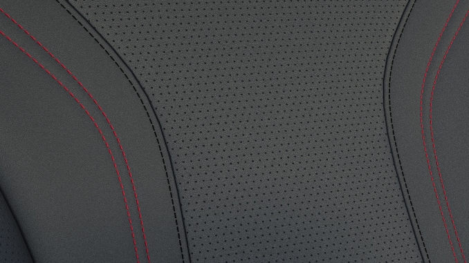 Black Onyx with Perforated Sensico and Red Stitching