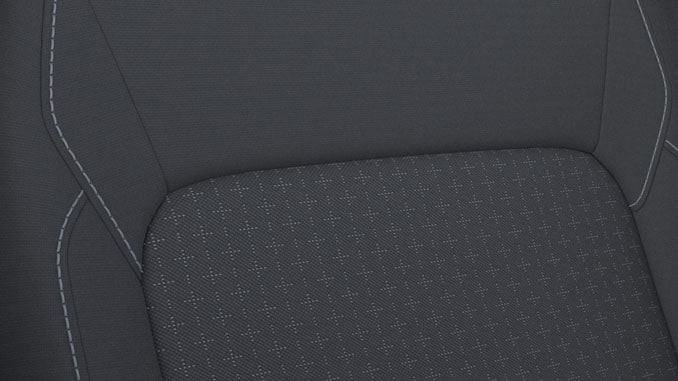 Stoffbezug Plus Style, Sitzmittelbahn in Black Onyx, Rest in Ebony