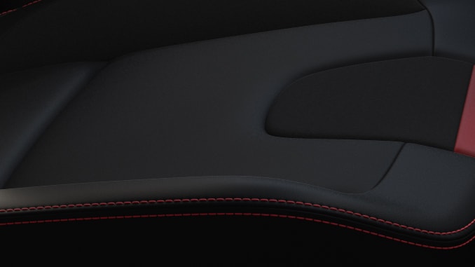 Sitzmittelbahn: Super-Matte-Leder in Ebony; Sitzpolster: Super-Matte-Leder und Dinamica Auto Miko-Wildleder in Ebony