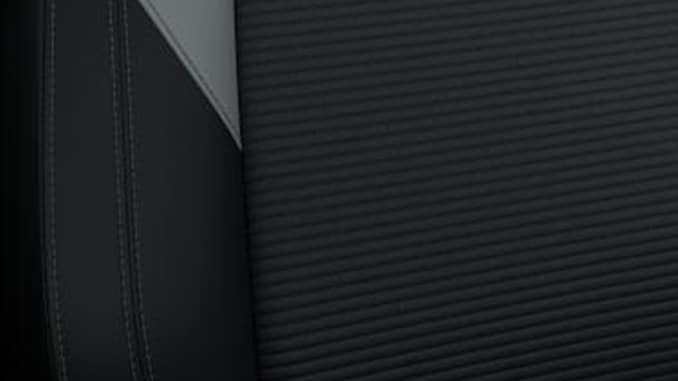 Premium Polsterung in Leder-Optik/ Stoff in Anthrazit/ Grau mit Ziernähten in Metallgrau