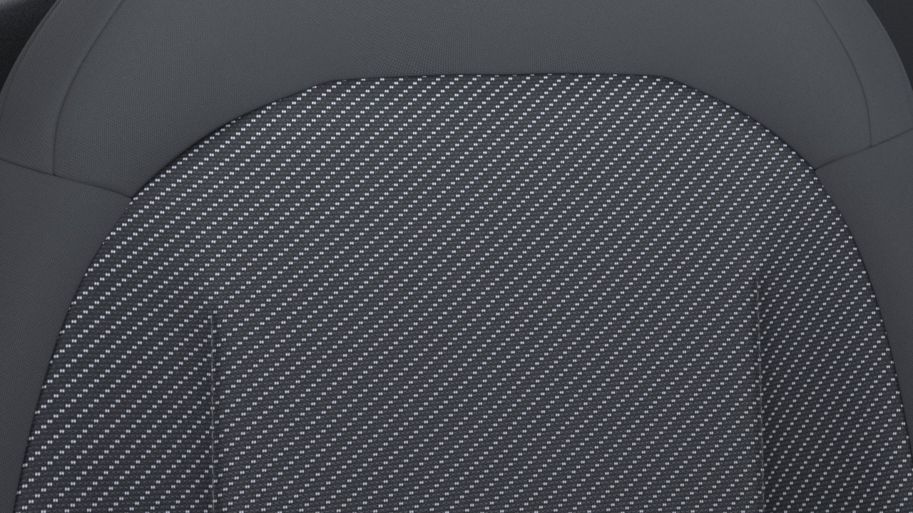 Schwarze Sportsitze in Stoff  inkl. integrierter Kopfstütze